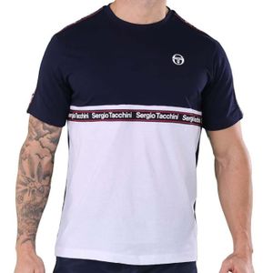 T-SHIRT T-shirt Sergio Tacchini Meridiano bleu marine et blanc.-M