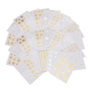 Ski Bonhommes de Neige Feuille Métallique Coloré Glitter Stickers 15 cm Auto Adhésif Feuille