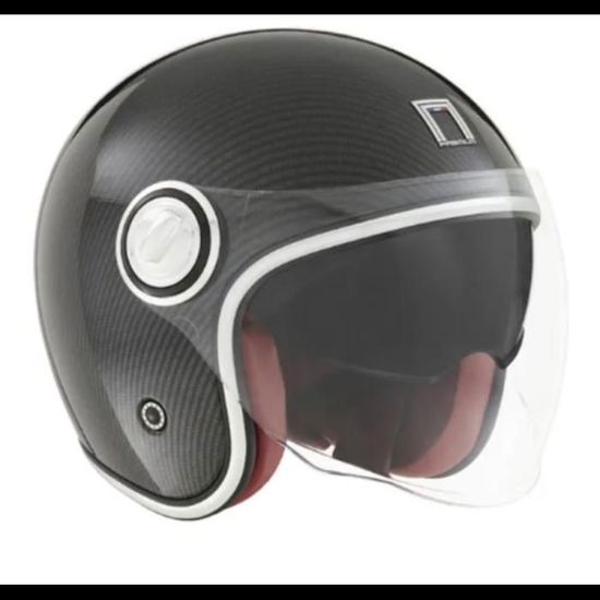 Casque Nox Premium Heritage Bleu Mat, Casque Jet Vintage, Scooter