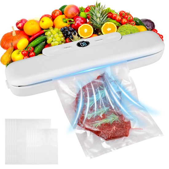 Machine Sous Vide Alimentaire 6 En 1 Avec 50 Sacs - Modes Sec/humide, 65 KPa, étanchéité Facile