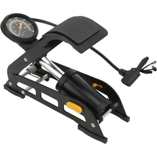 Pompe à Pied Vélo Avec Manomètre - Double Cylindre, Tête Intelligente, Compatible Valves Presta/Schrader/Dunlop, En Nylon Résistant, Pour Vélo, Ballon, Trottinette