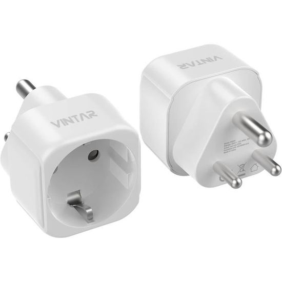 Adaptateur De Prise UK Vers Europe (Type G Vers Type C/E/F) VINTAR - Pour Voyage Allemagne, France, Espagne, Etc.