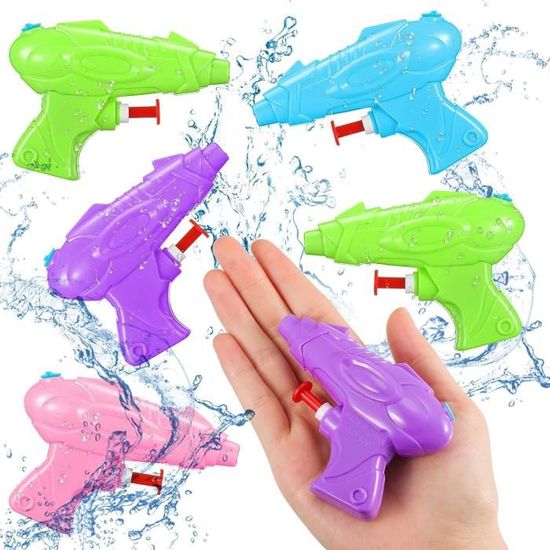 6 Pistolets à Eau Mini - En EVA, étirables 15,5 à 22,5 Cm - Pour Piscine, Plage, Jeux D'été - Vert/bleu