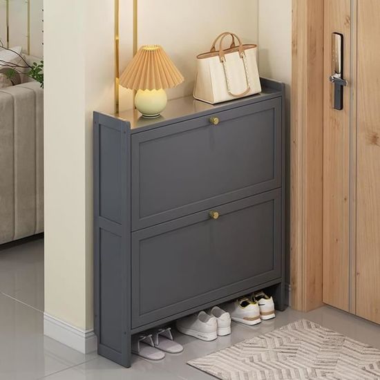 Etagère à Chaussures 7 Étages En Bambou - Range Chaussures Entrée - Design Étroite Et Stable