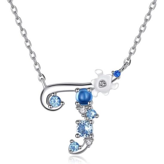 Collier à Pendentif En Argent Sterling, étoile De Mer Et Zircon Cubique Synthetique Cz