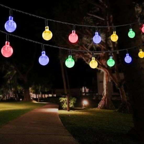 30 LEDs lampe solaire guirlande lumineuse solaire en forme de boule de Lampe Noël décorative pour extérieure（Multicolore）