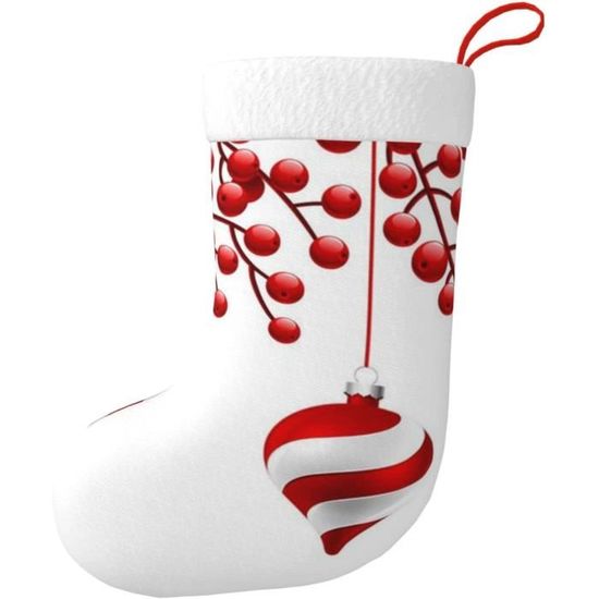 Chaussette De Noël - Chien - Sac Cadeau En Forme D'Os - Rouge - 45 Cm - 3 Pièces - Maison