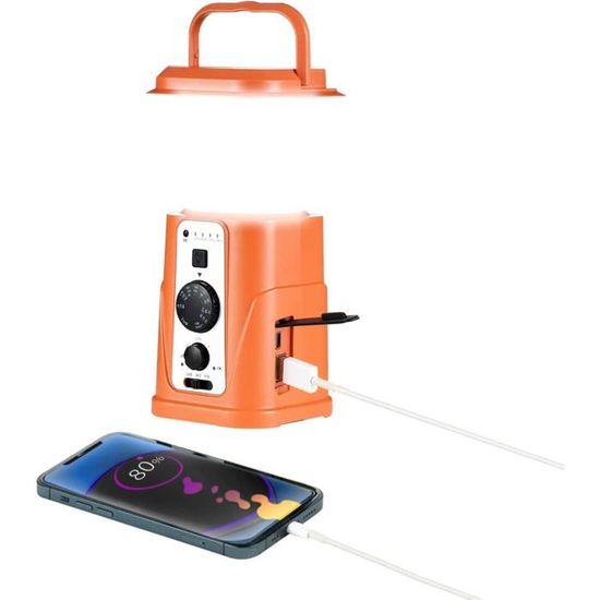 Radio De Survie Dynamo J-369 AM/FM - Power Bank 3000mAh - Lampe Torche - Jaune