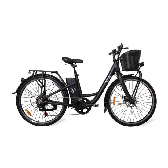Vélo électrique 26'' - Velair - Shimano 6 Vitesses - Freins à disques - Autonomie 50 km - Cadre aluminium - Noir