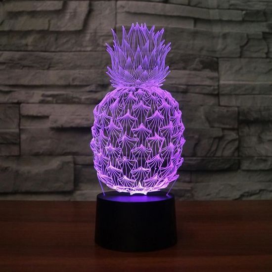 3D Ananas Lampe LED Fruit Cadeau Idée Enfant Chambre 3D Illusion Veilleuse Pour Les Enfants Noël cadeau