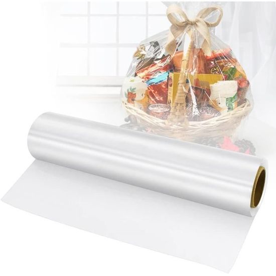 Rouleau Cellophane Transparent 86cm X 30m - Emballage Cadeau, Fleurs, Paniers - Film Alimentaire OPP - Multi-usage