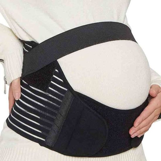 Ceinture Grossesse Femme Enceinte Soutien Abdominal Noir XXL - Soulage Dos Et Ventre
