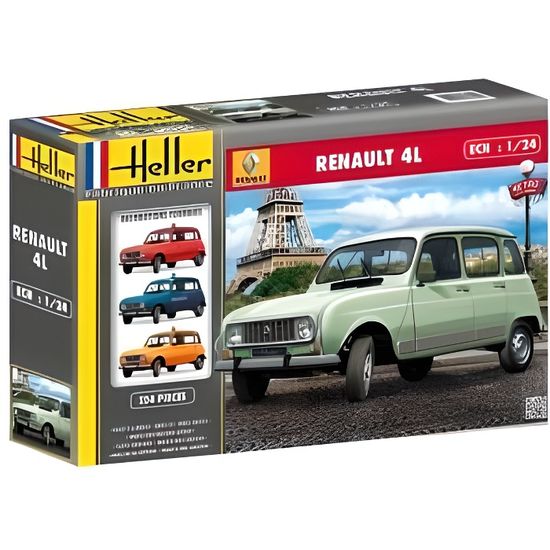 Maquette - HELLER - Renault 4l - Intérieur - Vert - 1/24 - 124 pièces