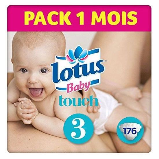 Lotus Baby Touch - Couche Taille 3 (4-9 kg) Pack 1 mois (176 couches) -  Cdiscount Puériculture & Eveil bébé