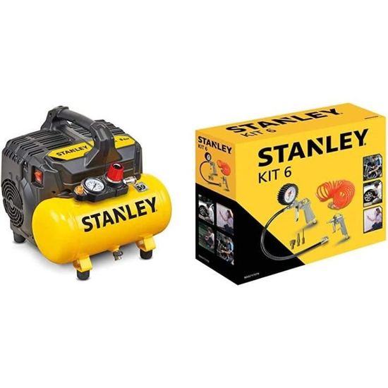 Compresseur D'air Silencieux Stanley Fatmax 101/8/6SI - 8 Bars, 6 Litres, 59dB