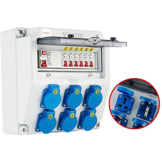 Coffret électrique De Chantier 16A – Tableau 250V 2P – Boîtier ABS Robuste Pour Petits Travaux