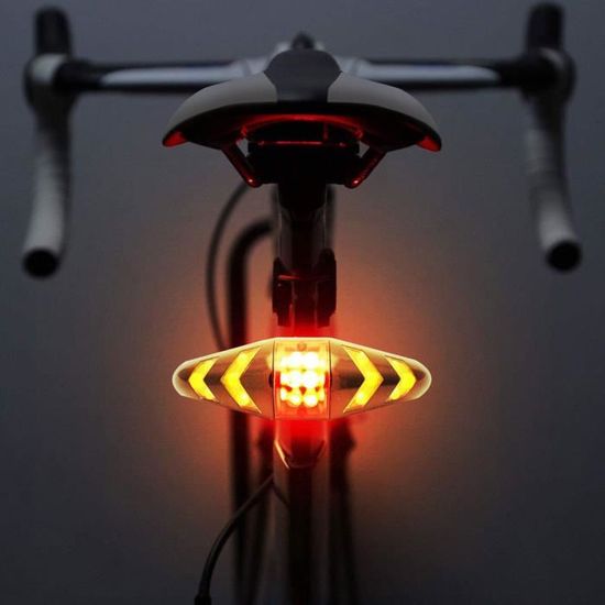 Clignotant de vélo télécommandé sans fil - YIKXIULF - Arrière - Batterie - Noir
