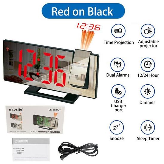 Réveil électronique Numérique Multifonction K8 Radio FM / Affichage De La Température