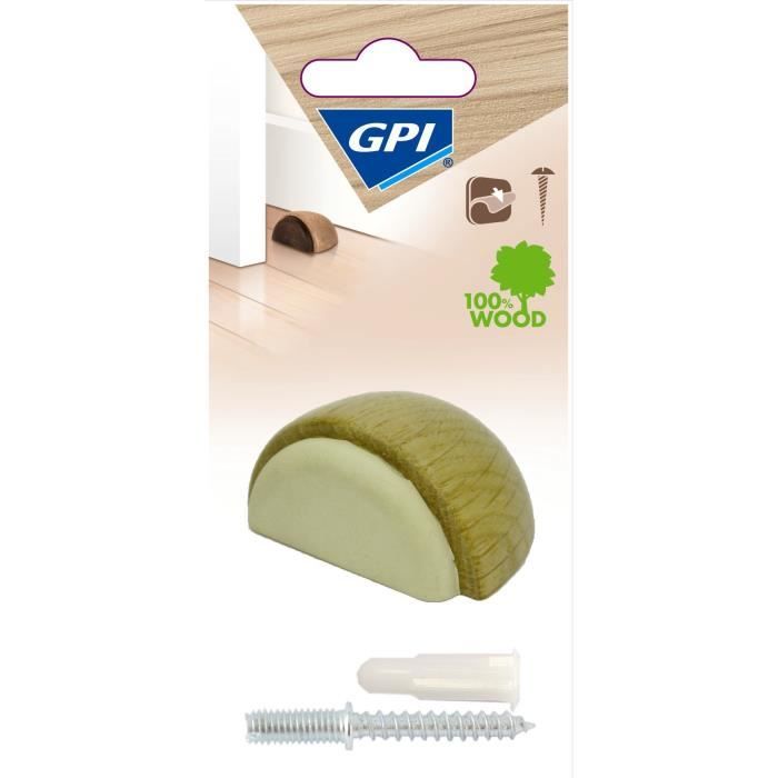 GPI Butée de porte Sol demi-lune - Hêtre bois clair