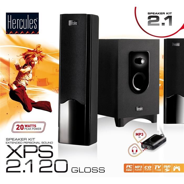 Kit Enceintes HERCULES XPS 2.1 40 (Modèle 684) Avec Câbles - Occasion