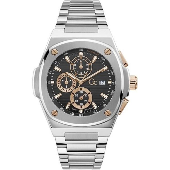 Montre GC Montres Homme Y99001G2MF Chronographe tachymètre en acier inoxydable de forme cussine