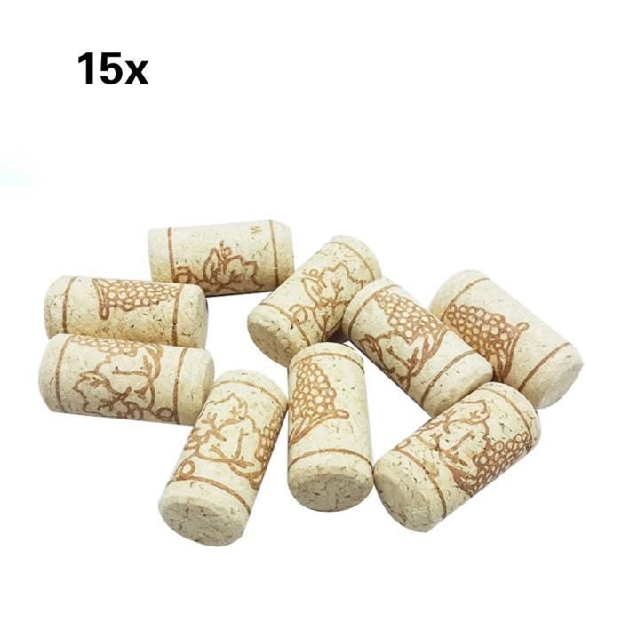 15pcs / lot bouteilles droites en bois bouchons de vin bouchons de bouchon de liège bouchons d'étanchéité en bois