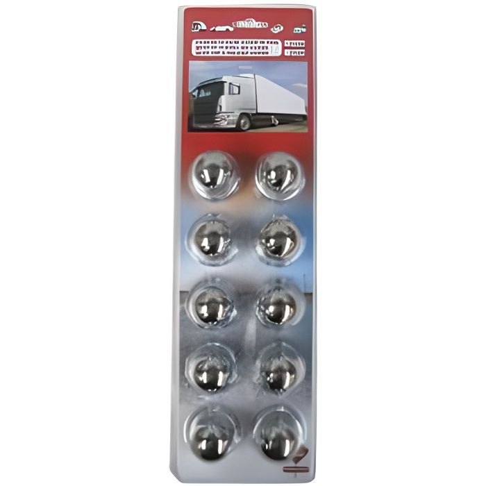 Cache Écrous Métal Chromé de Diamètre 32 pour Camion