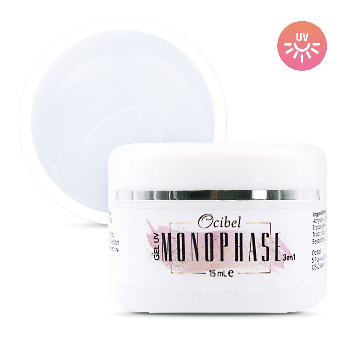 Gel UV Monophase 15ml 3en1 (Base Construction Finition)