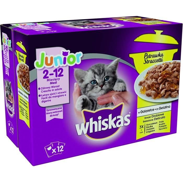 Nourriture pour chats Whiskas stea Gravier fleischige Snacks avec dinde, lot de 4 (4 x 12 x 85 g) 39099