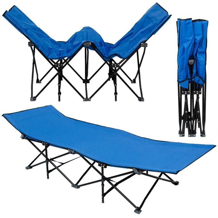 Lit de camp pliable de AMANKA - portable avec sac incl - idéal pour faire du camping voyager se bronzer - structure en acier 190x...