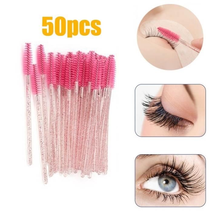 Rose 50pcs brosse à cils rose