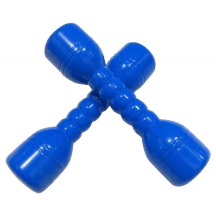 RUNFON 2 Pcs En Plastique Silencieux Haltère Forme D'os Enfants Exercice Fitness Sport Jouet (Vert) (bleu)