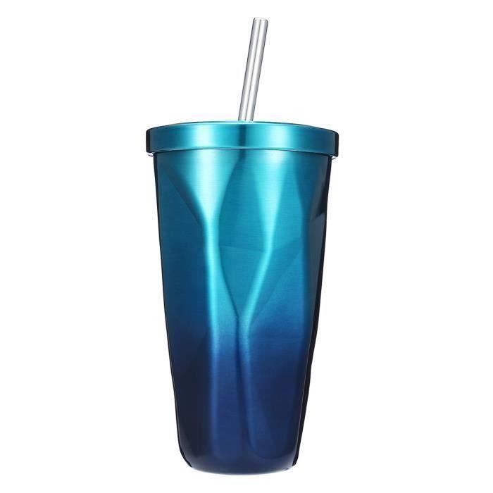 Tasse de Voyage Avec Paille Bouteille Isotherm de l'Acier Inoxydable 480ml Support Portatif de Boisson de Café de l'Eau #D Bo26564