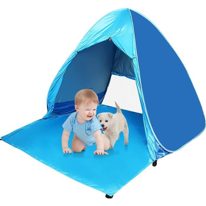 Pop Up Tente automatique Instant Portable Tente de plage avec fermeture agrave glissiegravere Porte Anti UV 50 + Tente de camping