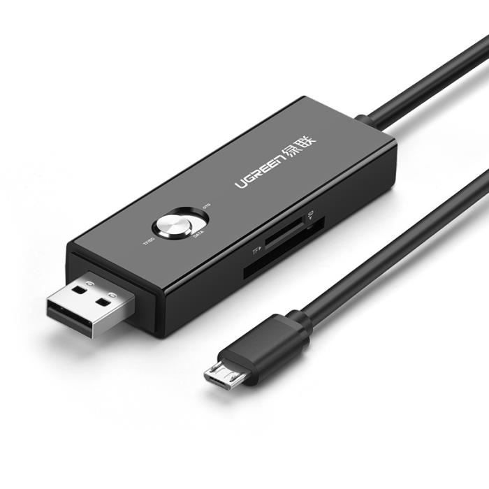 Channy® Adaptateur Micro USB vers Lecteur de Carte SD TF avec USB Card Reader