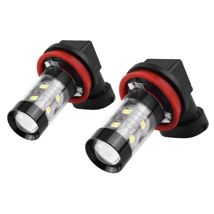 Zerodis Ampoule LED H11 2 pcs H8 H11 12V-24V 50W Voiture Haute Puissance Brouillard LED Brouillard Ampoules De Jour