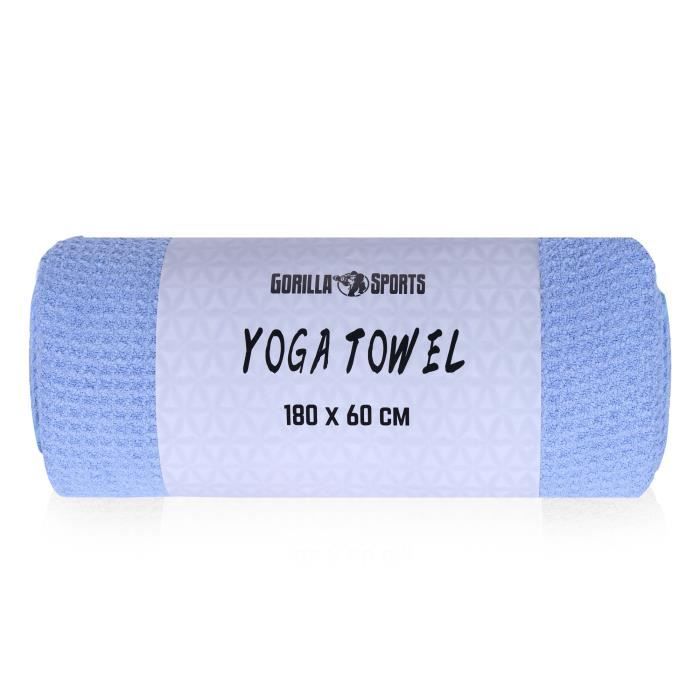 Serviette de yoga bleue - 180 x 60 cm