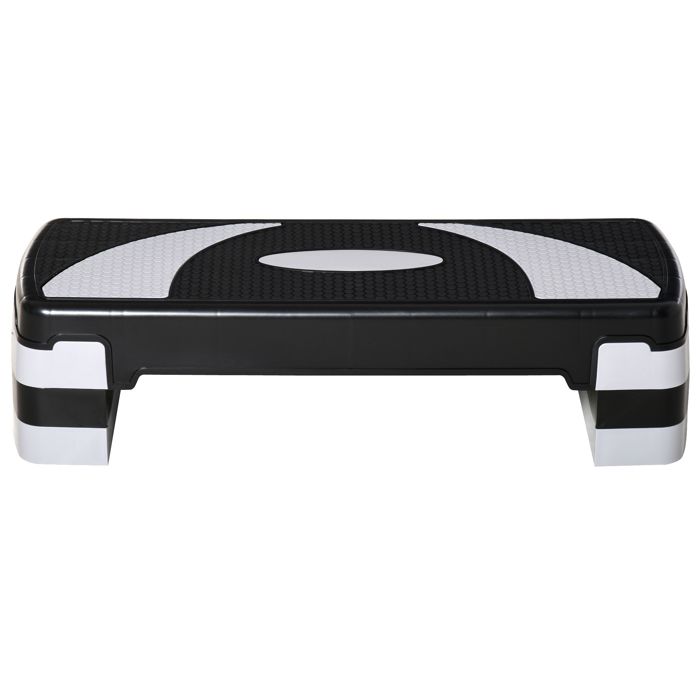 Stepper Fitness Aerobic hauteur reglable surface antiderapante 80 x 31 x 20 cm noir gris clair 77BK