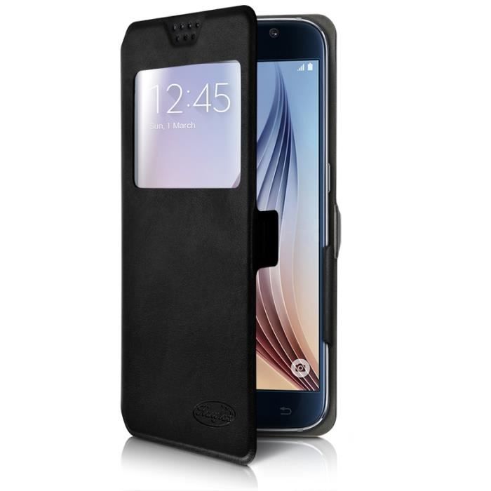 Etui S-View Universel S Couleur Noir pour smartphone Orange Roya