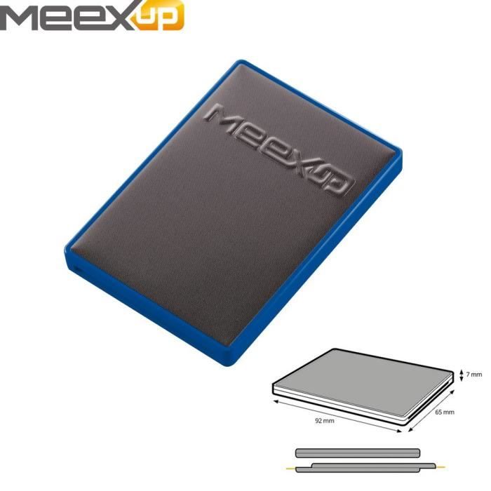 Etui 2 Cartes MeexUp RFID - Porte Carte Rigide anti piratage CB - Anthracite Bleu