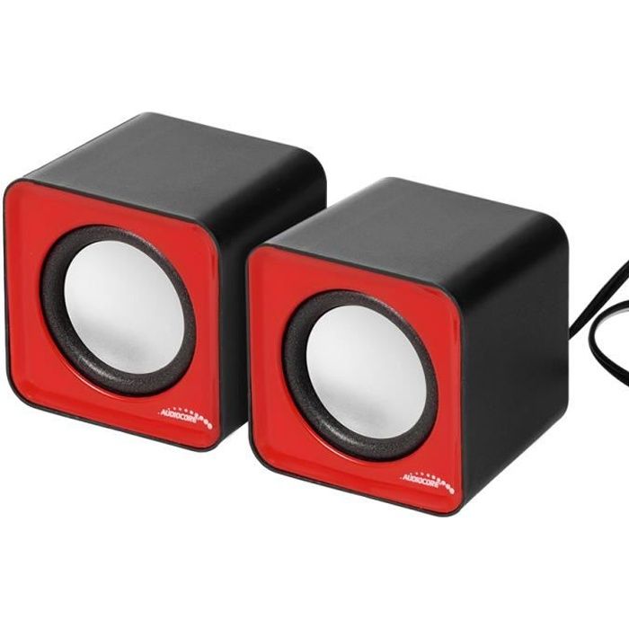 Haut-parleurs d'ordinateur Audiocore AC870R 6W USB rouge