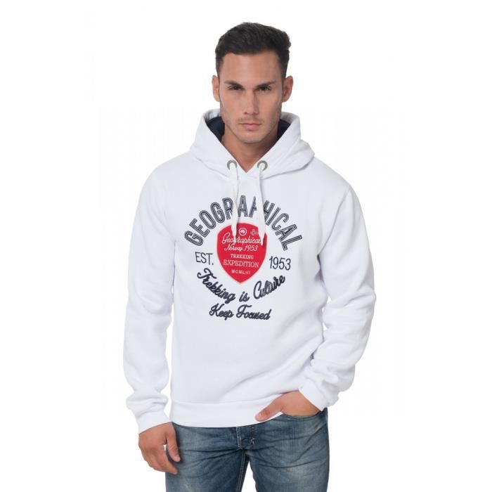 GEOGRAPHICAL NORWAY Sweat GARLON Blanc - Homme