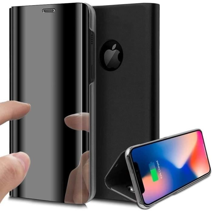 Coque iPhone XR Rabat Transparent Support Noir