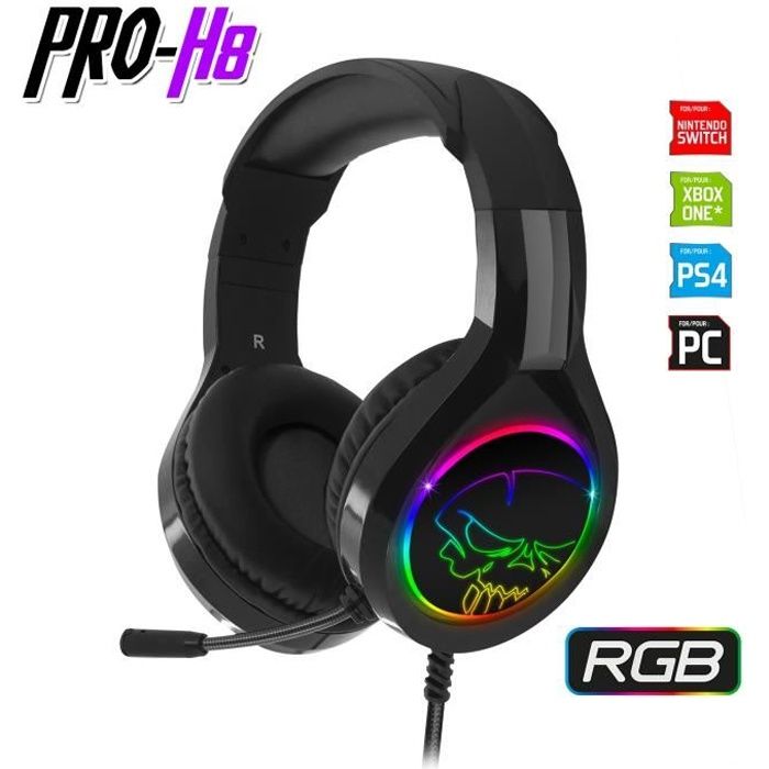 Casque audio Spirit of gamer PRO-H8 - LED RGB - Compatible Switch/PS4/XBOX ONE/PC