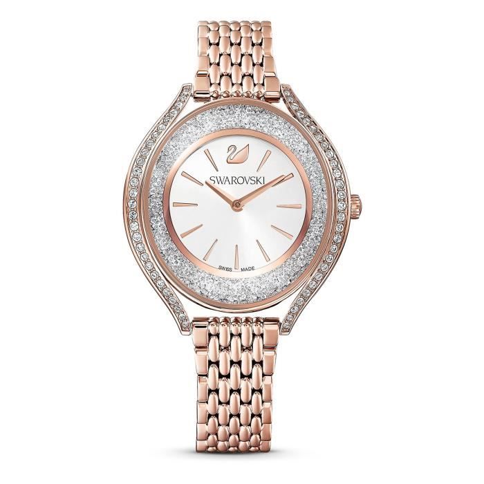 Swarovski - 5519459 - Montre Femme - Cristal Aura - Bracelet Métal - Rose - Finition PVD Doré