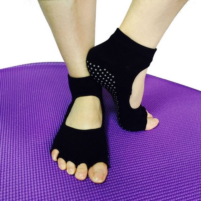 SUN&SIA - Paire de Chaussettes Yoga - Flexibles et Confortables - Taille Unique - Matière: Coton, élasthane et spandex