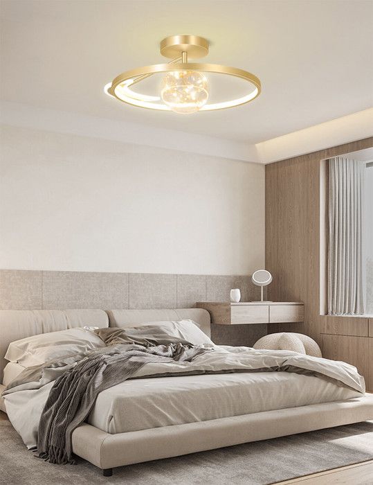 Plafonnier LED Moderne Télécommande À Intensité Variable Anneau Lampe Éclairage Intérieur Chambre Salon Salle moon Décoration Ø50CM