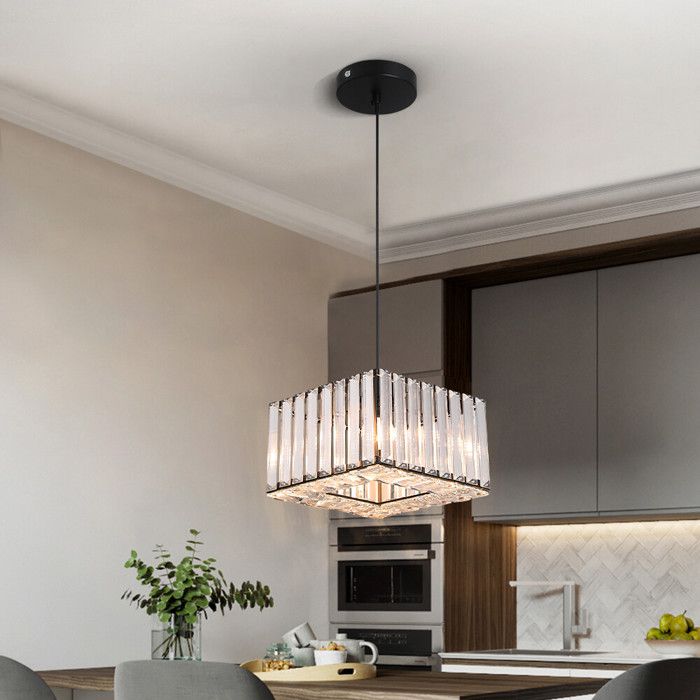 Plafonnier en cristal - Chandelier jaune chaud - E27