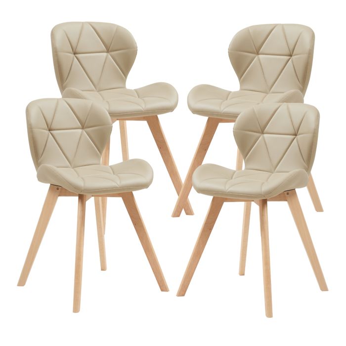 Lot de 4 chaises de salle à manger Älmhult 78 x 47 x 52 cm beige
