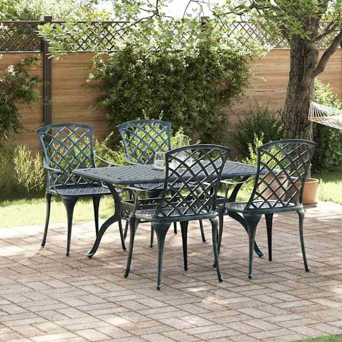 vidaXL Chaises de jardin empilables 4 pcs en aluminium moulé - vue 2